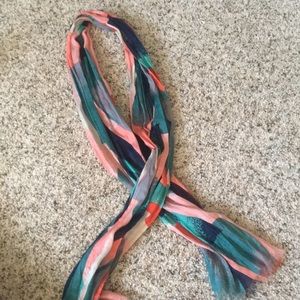 Skinny multi colored cotton scarf